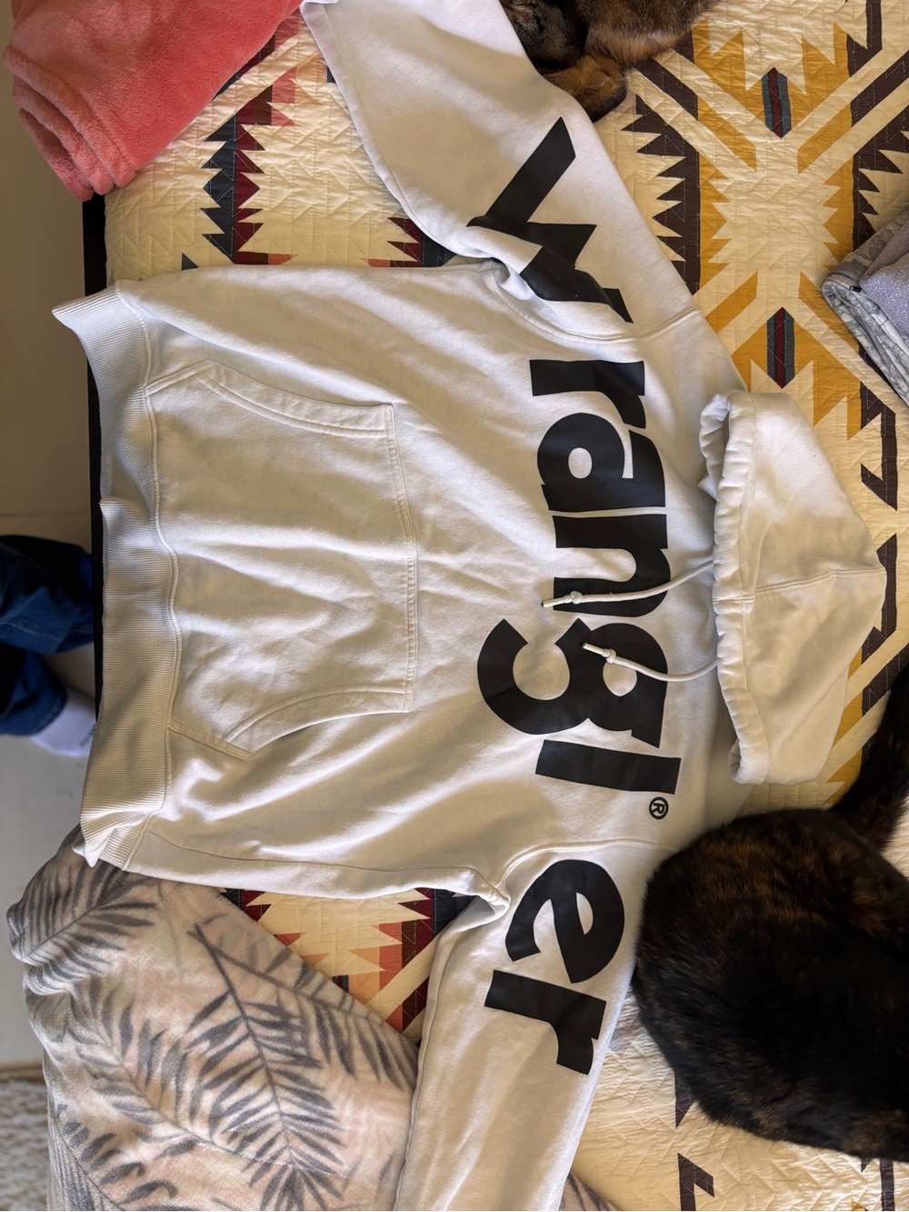 Wrangler White Hoodie with Black Logo